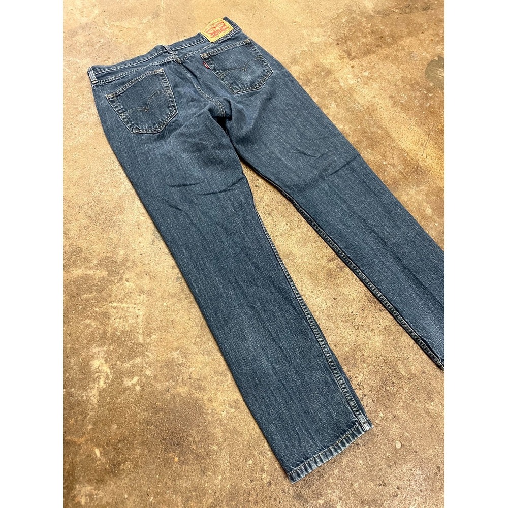 Levi's 514 Regular Straight Fit Jeans Mens 35x34 Blue Denim Dark Wash Mid Rise - Picture 10 of 16